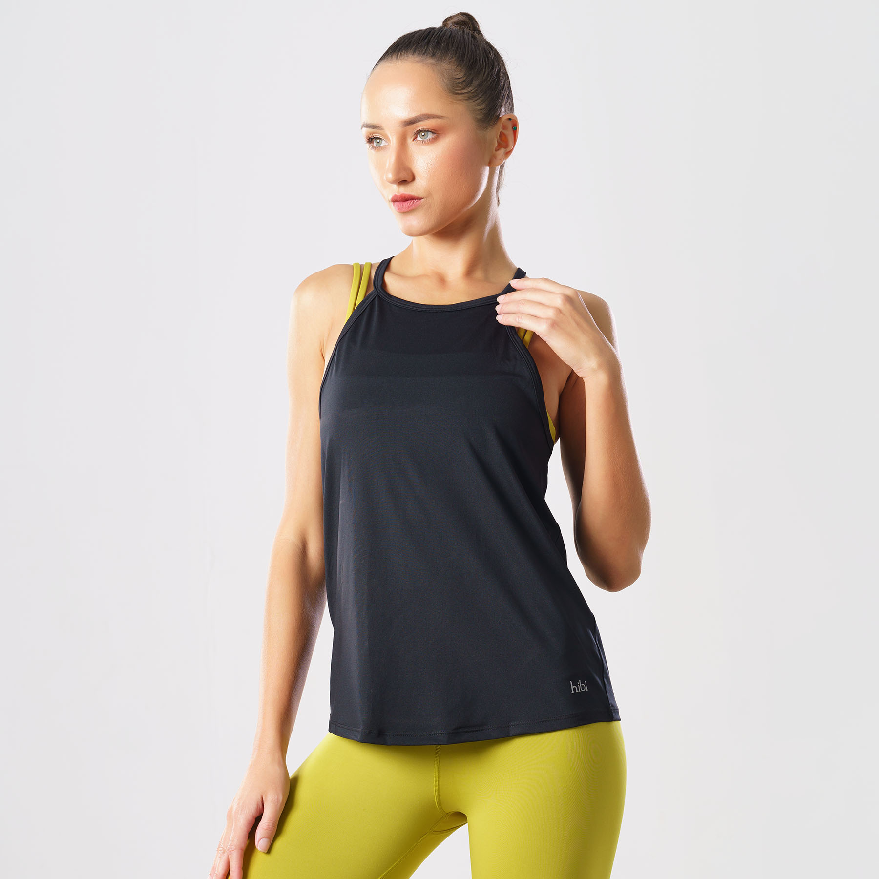 Áo tanktop tập Yoga mặc ngoài - kiểu 2 dây cổ yếm Hibi Sports TA709