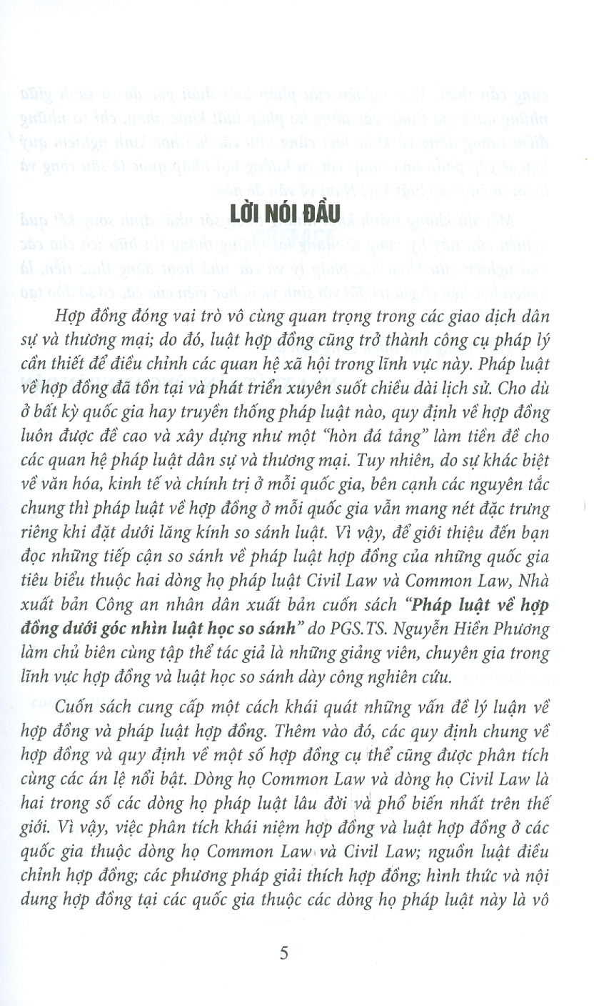 Pháp Luật Về Hợp Đồng Dưới Góc Nhìn Luật Học So Sánh (Sách chuyên khảo song ngữ Anh - Việt)