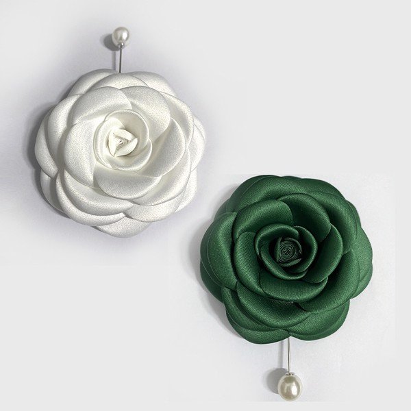 combo 2 bông hoa hồng cài áo handmade