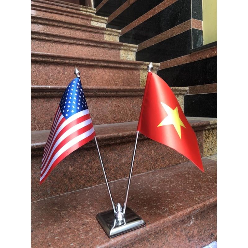 Cờ để bàn cắm 2 nước tuỳ chọn theo yêu cầu