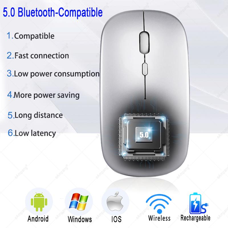 5.0 BT Chuột Không Dây Dành Cho Apple iPad 10.2 2019 9.7 2018 5th 6th 7th 8th 9th Thế Hệ Không Khí 3 10.5 pro 11 12.9 2018 2020 2021
