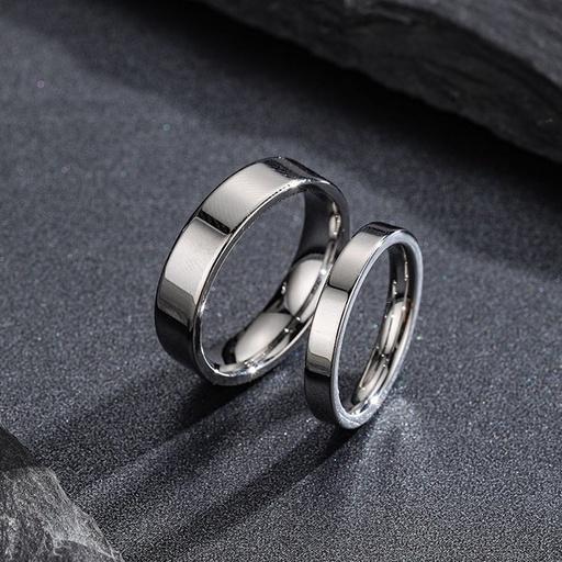 Nhẫn Tròn Unisex Thời Trang Nam Nữ Titan - Nhẫn Trơn Plain Ring Màu Bạc Không Gỉ - Plain Ring - Maxshopdoc