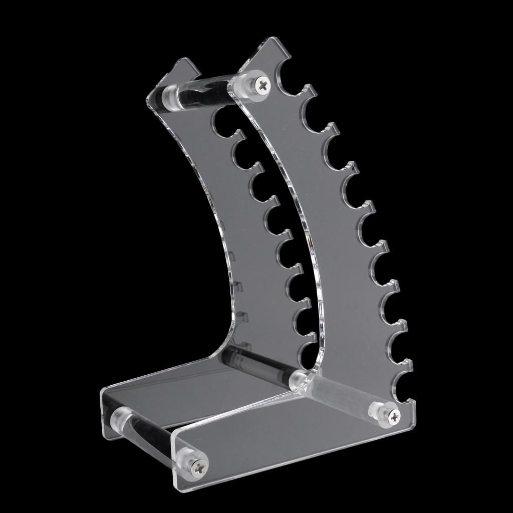 2 Pcs Clear Acrylic Display Rack Nail Makeup Brushes Organizer Holder Stand