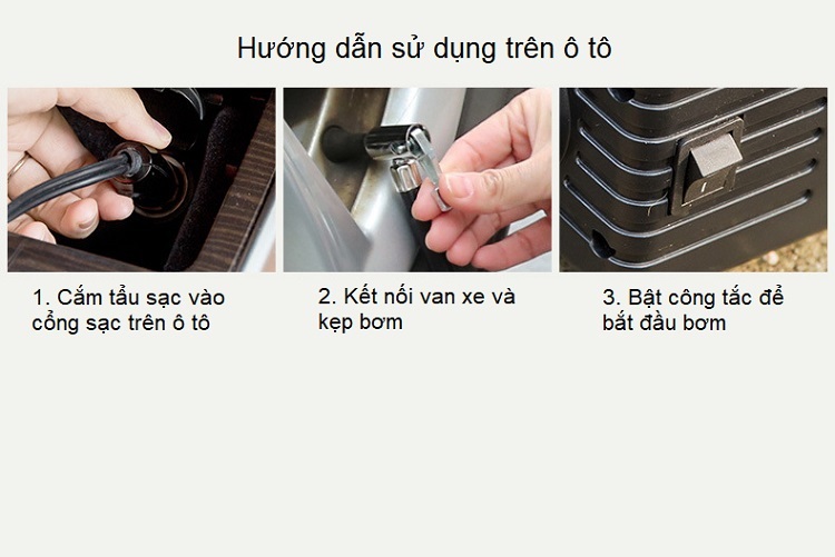 Máy bơm lốp di động cầm tay trên ô tô tích hợp màn hình điện tử và đèn led chiếu sáng E211