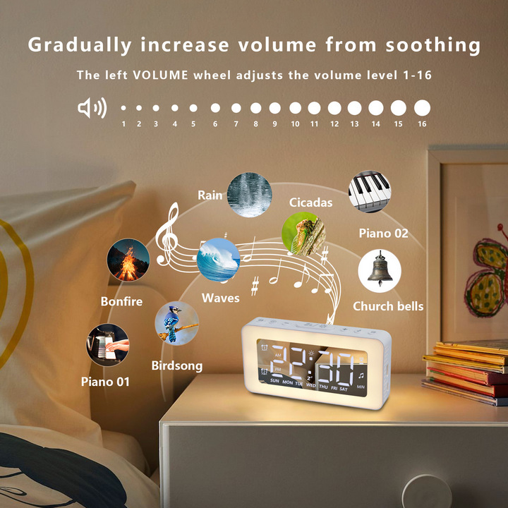 Đồng Hồ Để Bàn Báo Thức SZELAM MultiAlarm Clock Kiêm Đèn Ngủ 8 Chế Độ LED - Home Decor Furniture