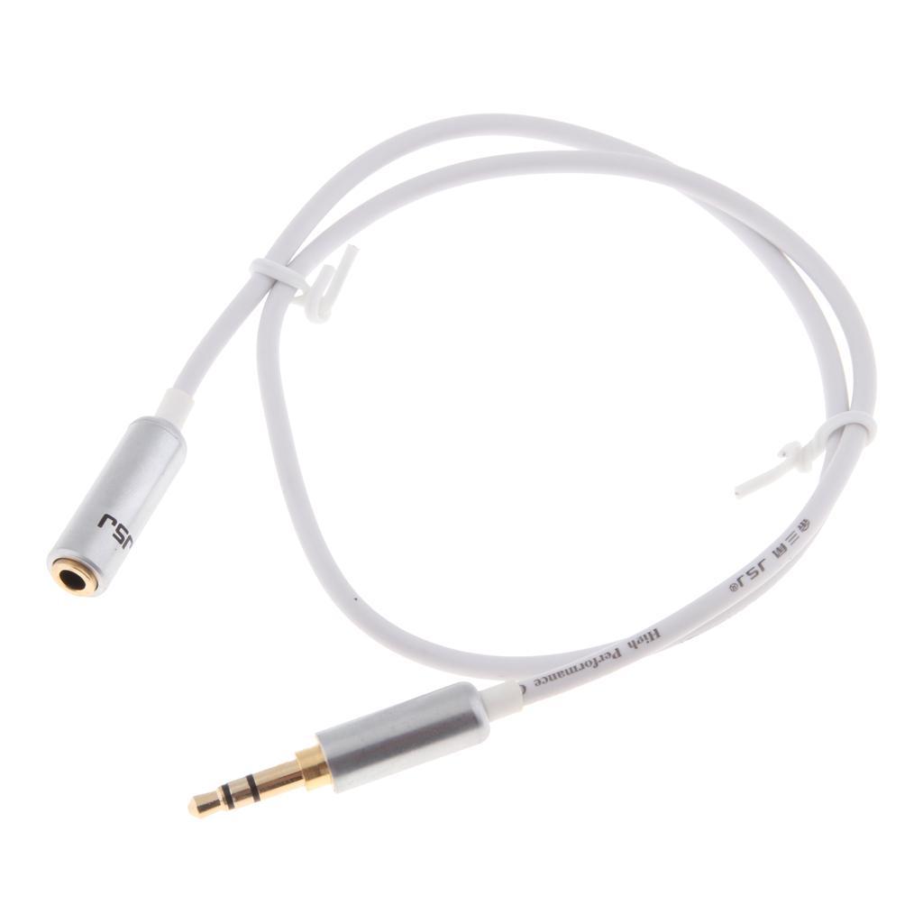 3.5mm Male to Female Auxiliary Stereo Audio Headphone Jack AUX Cable 0.5meter