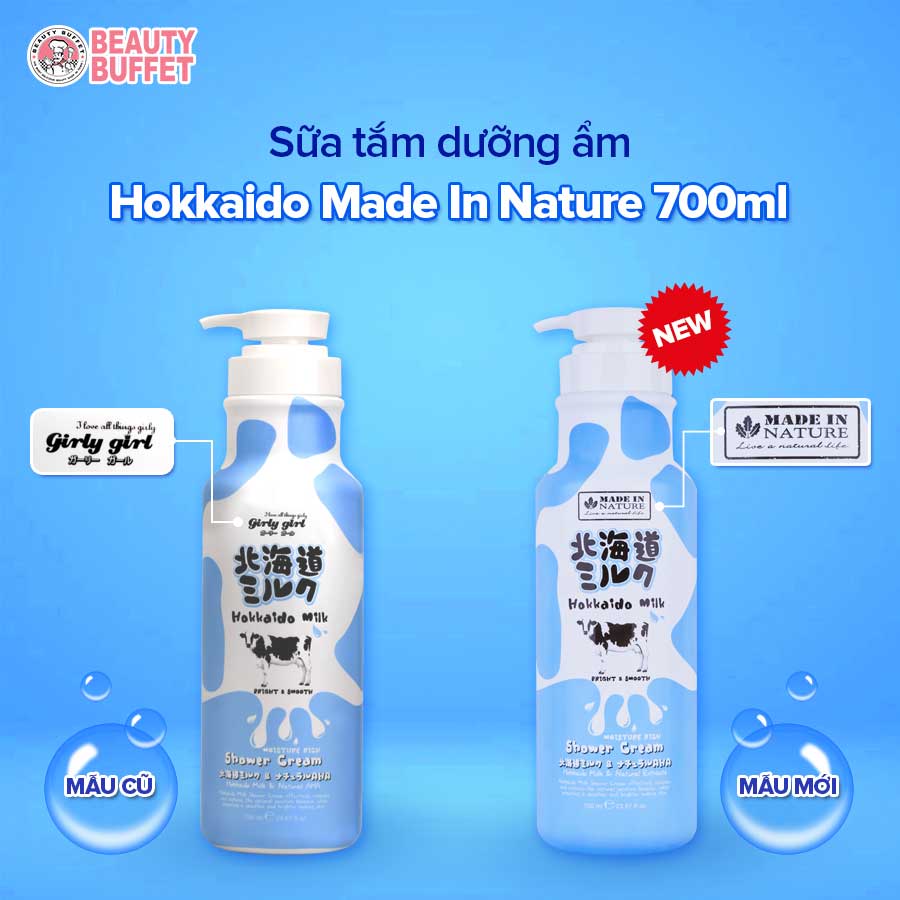 Sữa Tắm Dưỡng Ẩm Và Làm Sáng Mịn Da Từ Hokkaido Made In Nature 700ml