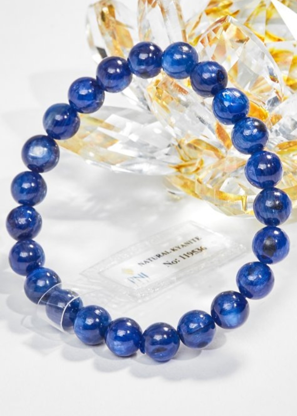 Gembank Lắc Tay Đá Kyanite 8MM Kèm Giấy Kiểm Định