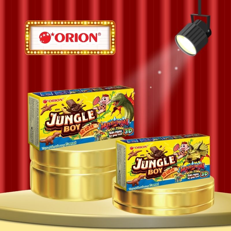 Bánh Khủng Long JUNGLE BOY Orion vị SÔ CÔ LA Lúa Mạch 40g/hộp