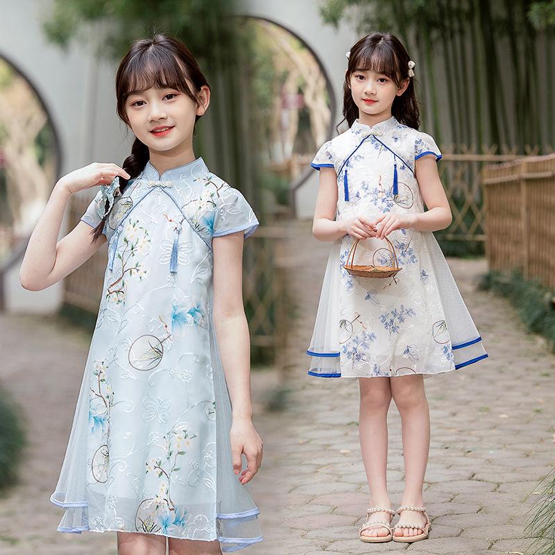 DONGSHOP Cô gái mùa hè váy 2023 phong cách phương Tây Trung Quốc cô gái Hanbok mùa hè sườn xám váy công chúa thời trang