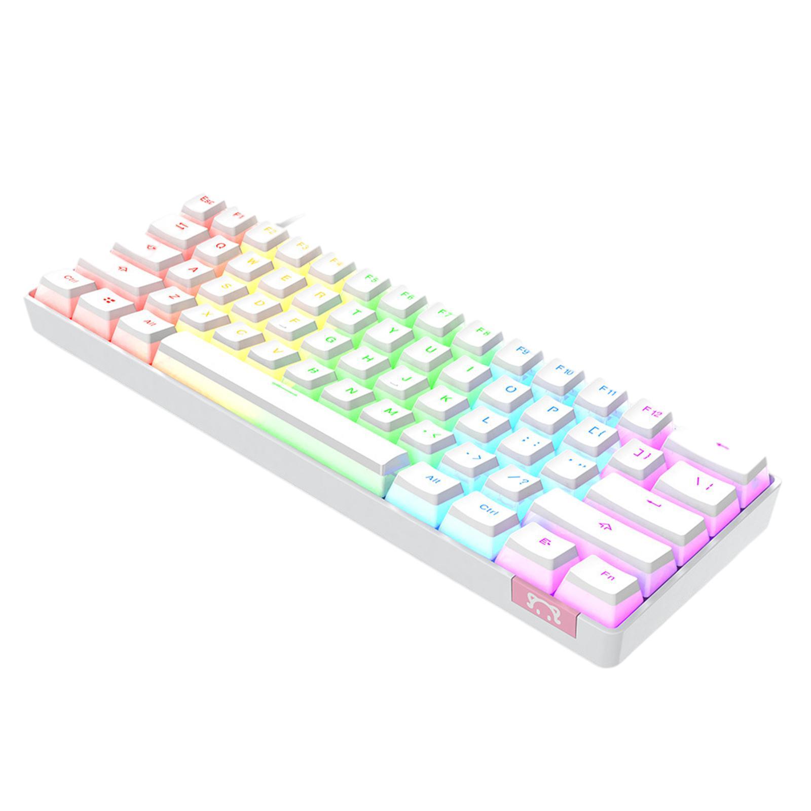 61 Keys Mechanical Bluetooth Keyboard Dual Modes Rechargeable RGB for PC Laptop