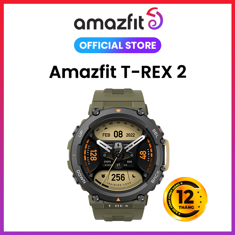 Amazfit T-Rex 2 - Đồng hồ thông minh | GPS | Pin đến 24 ngày | Chống nước 100M - Hàng Chính Hãng