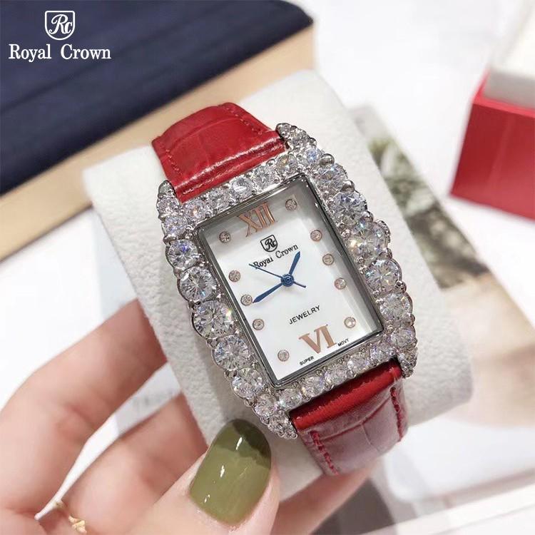 Đồng Hồ Nữ Chính Hãng Dây Da Royal Crown 6111 Chống Nước Chống Xước