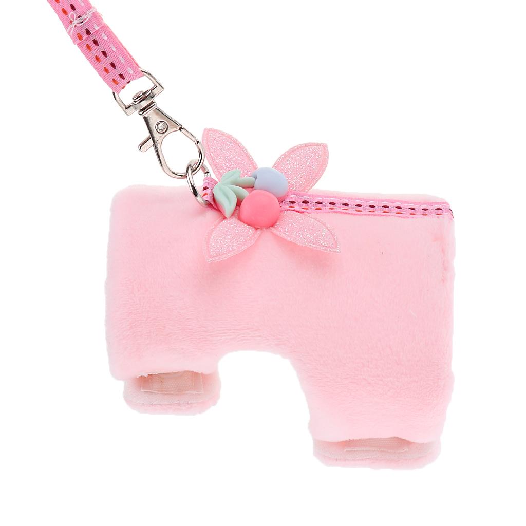 Soft Small Animal Pet Hamster Chinchilla Harness Vest Leash Lead  Pink S