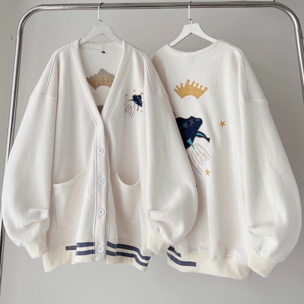 Áo Cardigan NỮ Form Rộng PLANET V2 Phối Bo Viền Nhiều Màu Form Rộng Unisex Nam Nữ SHOPMAP