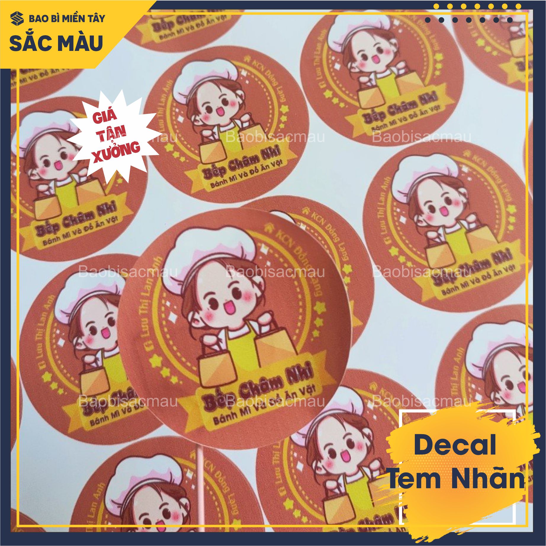 1m Decal nhựa, tem nhãn thiết kế và in ấn theo yêu cầu