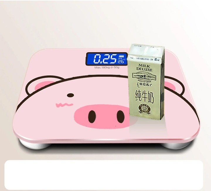 CÂN SỨC KHỎE ĐIỆN TỬ HEO HỒNG - MÀN LCD - PIN AAA