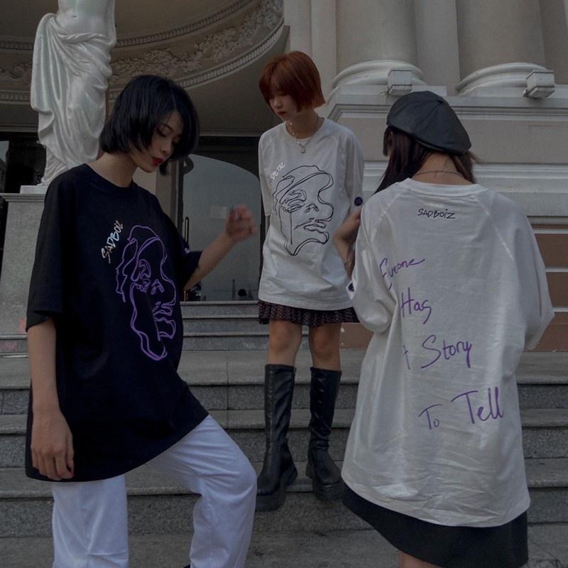 Áo Thun Nam Nữ Form Rộng Sad.Boiz LOGO Cotton Unisex 2 Màu Ulzzang