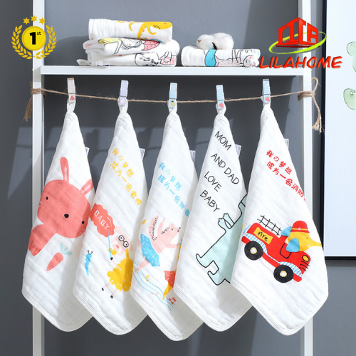 Combo 5 Khăn Sữa Sợi Bông Cotton Mềm Mại Cho Da Em Bé 30*30cm - Hàng Chính Hãng