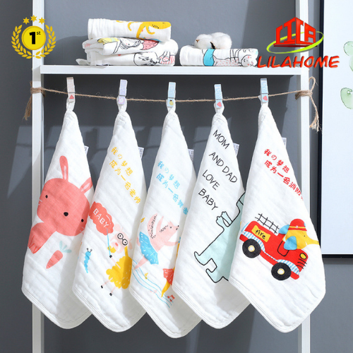 Combo 5 Khăn Sữa Sợi Bông Cotton Mềm Mại Cho Da Em Bé 30*30cm - Hàng Chính Hãng (Giao Mẫu Và Màu Ngẫu Nhiên)