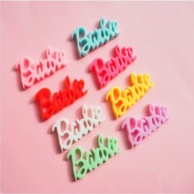 Chuyên Charm * Charm chữ Barbie (không dính nền) trang trí vỏ ốp điện thoại, DIY