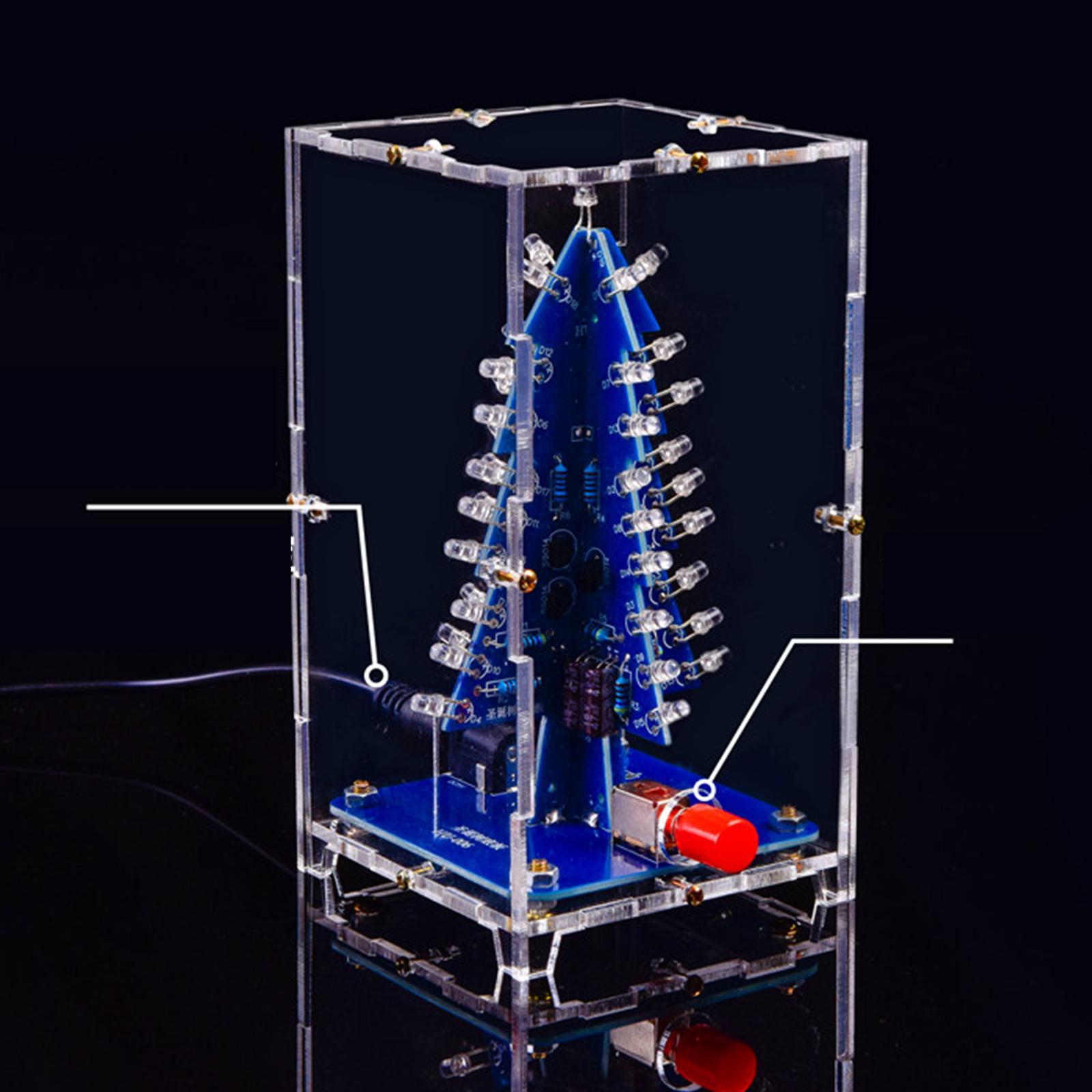 3D Christmas Tree DIY Kits RGB LED Assemble Flash for Teens