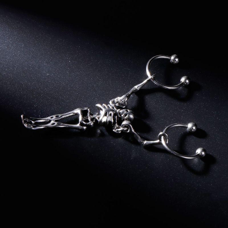 Punk Earrings Skull European Jewelry Stylish Charms Women Men Ring Decoration