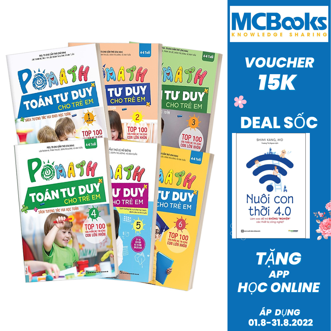 Bộ Sách POMath Toán tư duy Cho Trẻ Em 4 - 6 tuổi