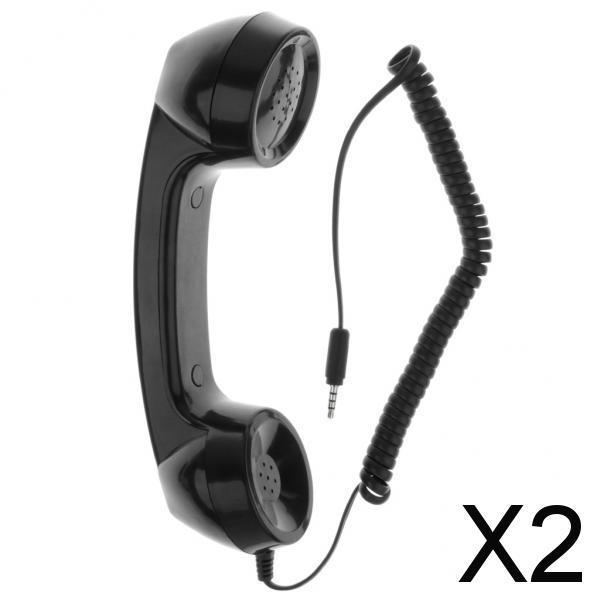2x3.5 Mm Microphone Retro Mobile Phone Handset Telephone Classic Receiver Black