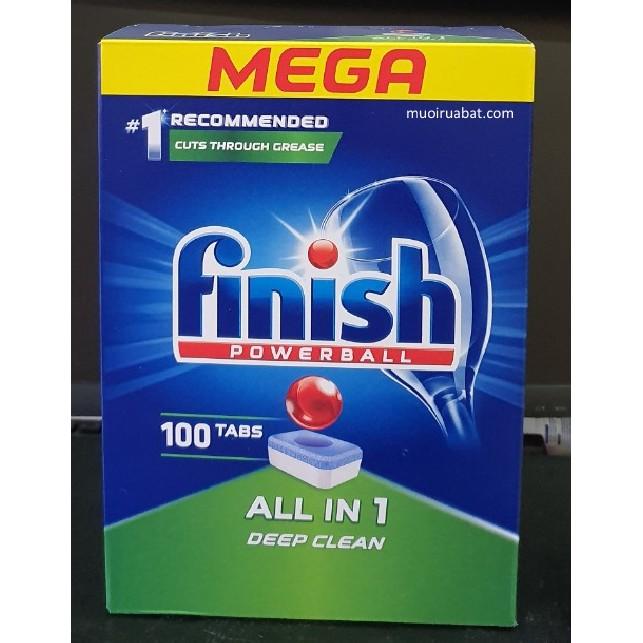 Viên rửa bát chén Finish All-in-1 100 viên/ hộp (NK Đức )