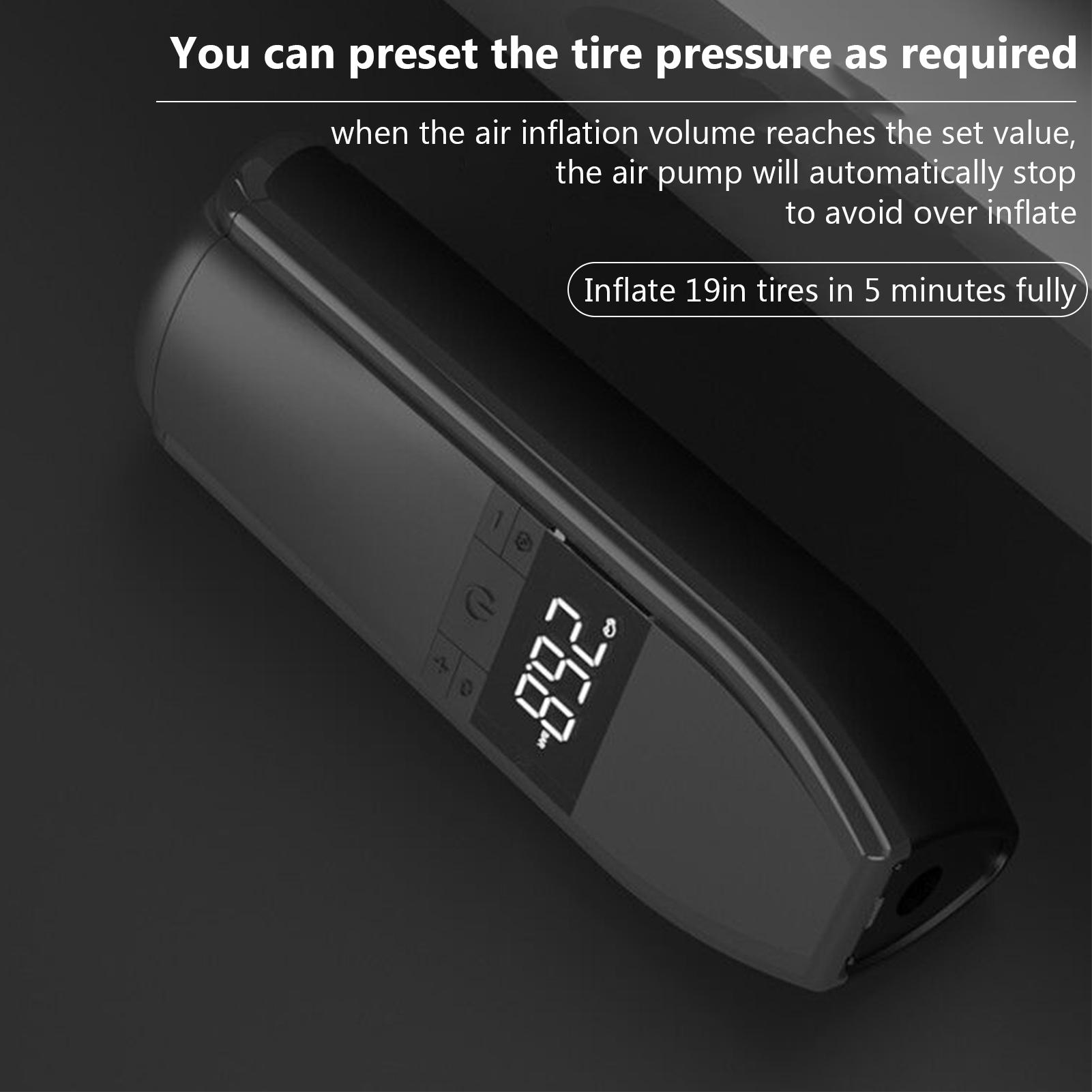 Máy Nén Khí Cầm Tay Mini Lốp Xe Máy Bơm Lốp Xe 150Psi Cho Xe Đạp/Xe Máy/Xe Hơi/Bóng Với Lcd