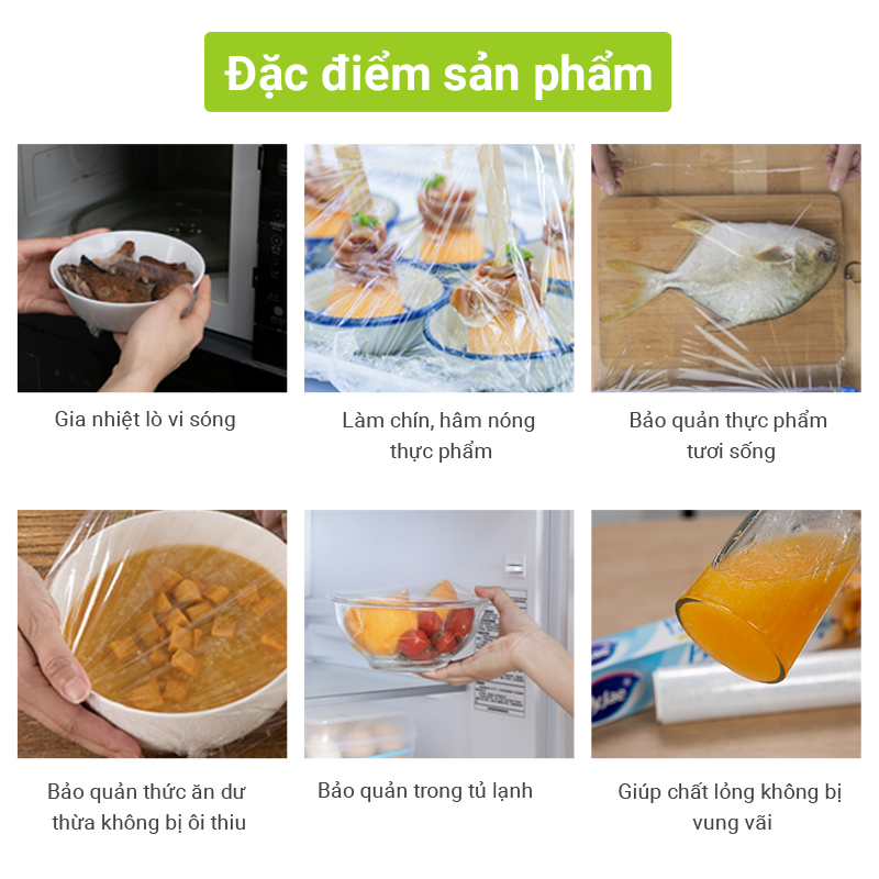 Lõi Màng Bọc Thực Phẩm PE MyJae Đài Loan Bảo Quản Thực Phẩm 30cm x 120m