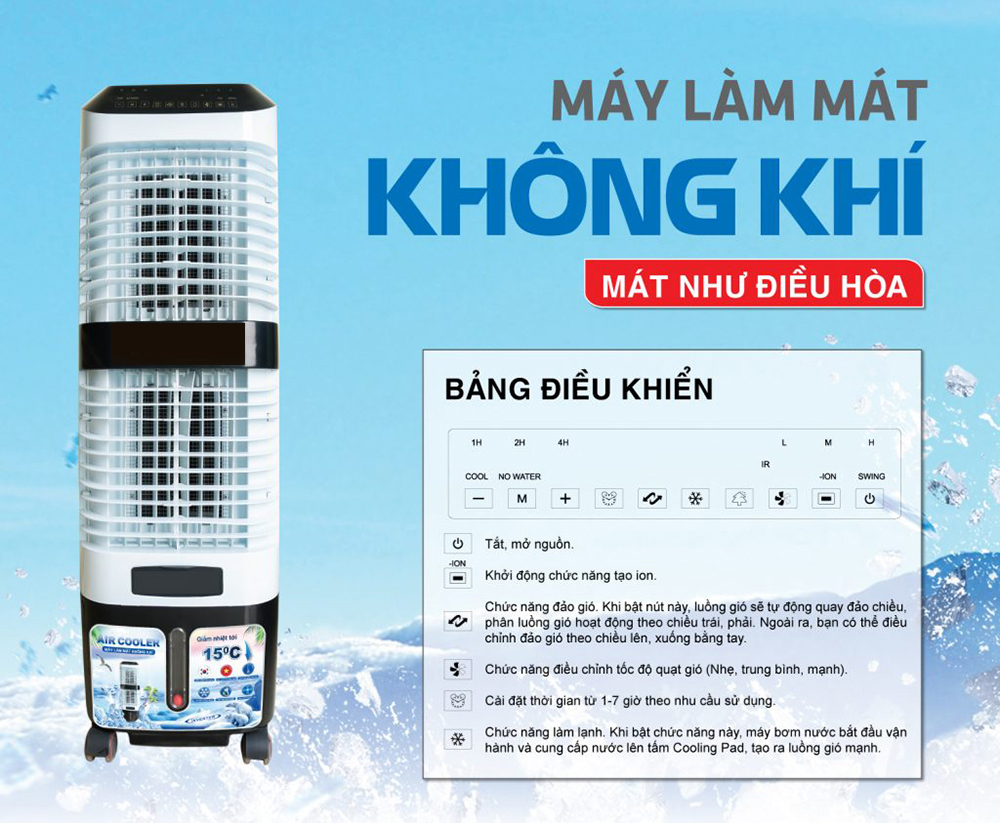 Quat Điều Hòa Hơi Nước CC25 Dung Tích 30L, Máy Làm Mát Hơi Nước ,  Dung Tích 30L, Công Suất 150W, Tiết Kiệm Điện Năng Tốt