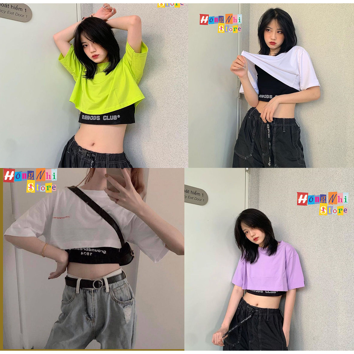 Áo Croptop Kèm Bra Tay Lỡ Dáng Rộng Oversize Ulzzang - MM