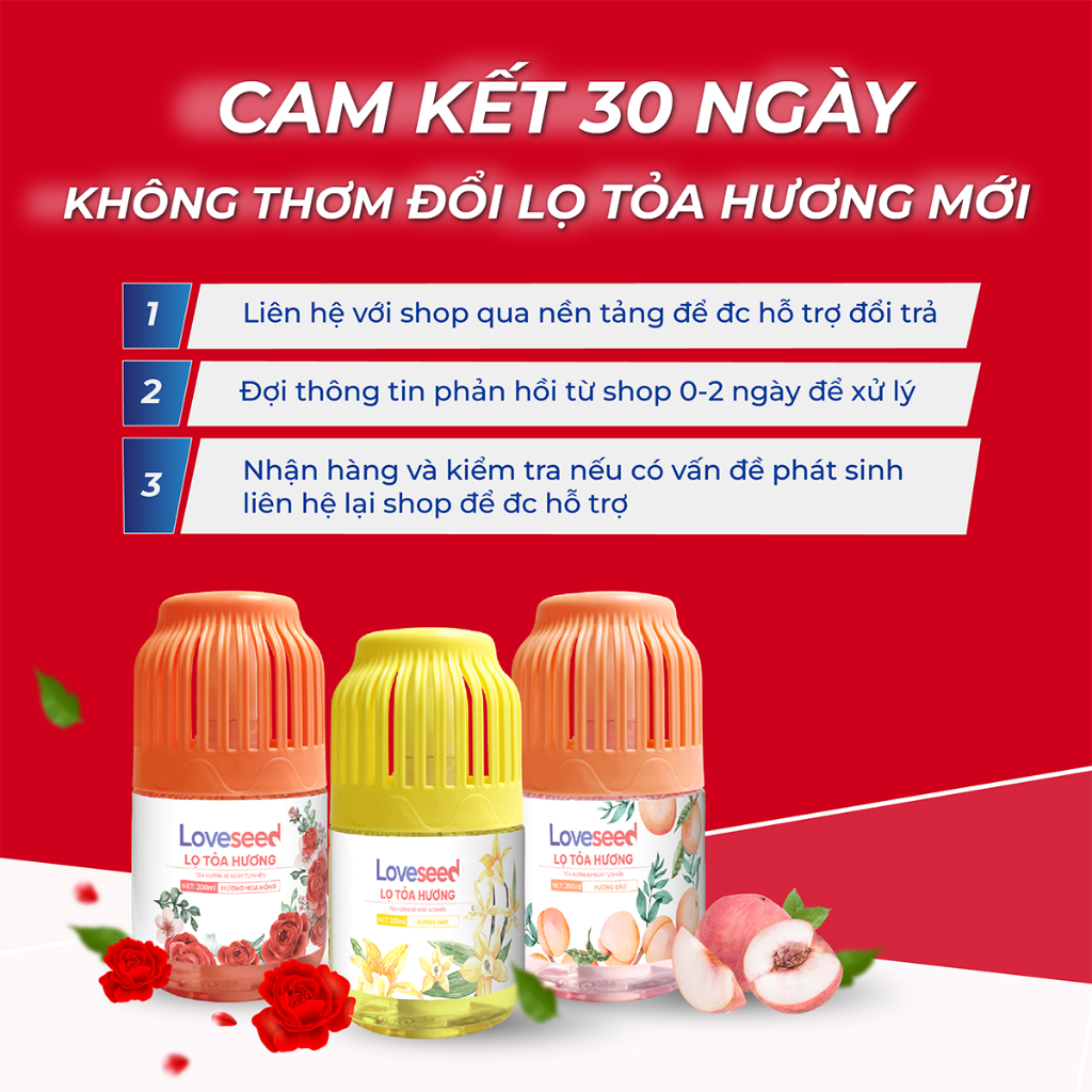 Lọ tỏa hương Loveseed hương thơm tự nhiên dễ chịu khử mùi sáp thơm phòng thế hệ mới 60 ngày - Dung tích 200ml