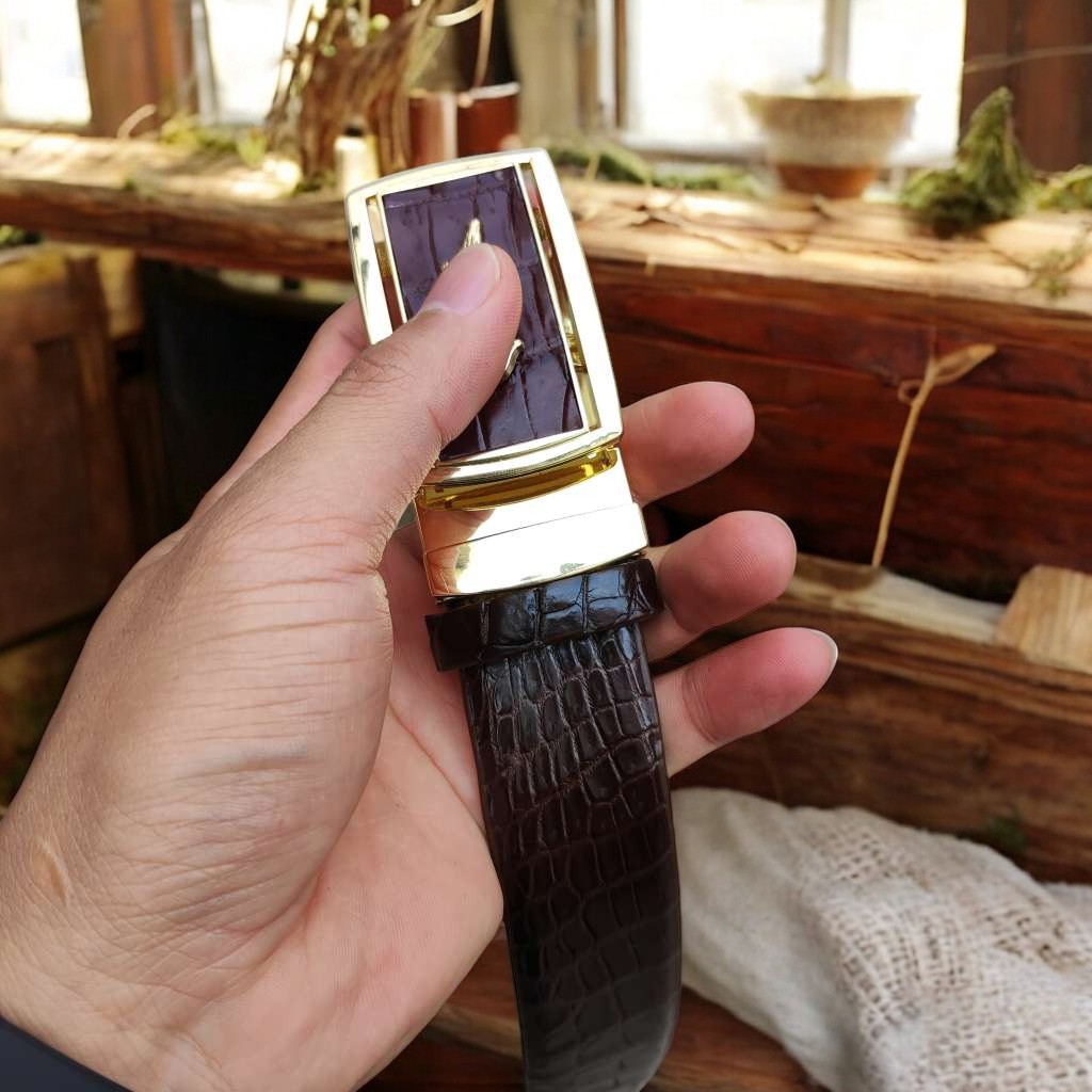 Thắt Lưng Nam Da Da Bụng Cá Sấu Rất Mềm Và Đẹp - Dễ Sử Dụng