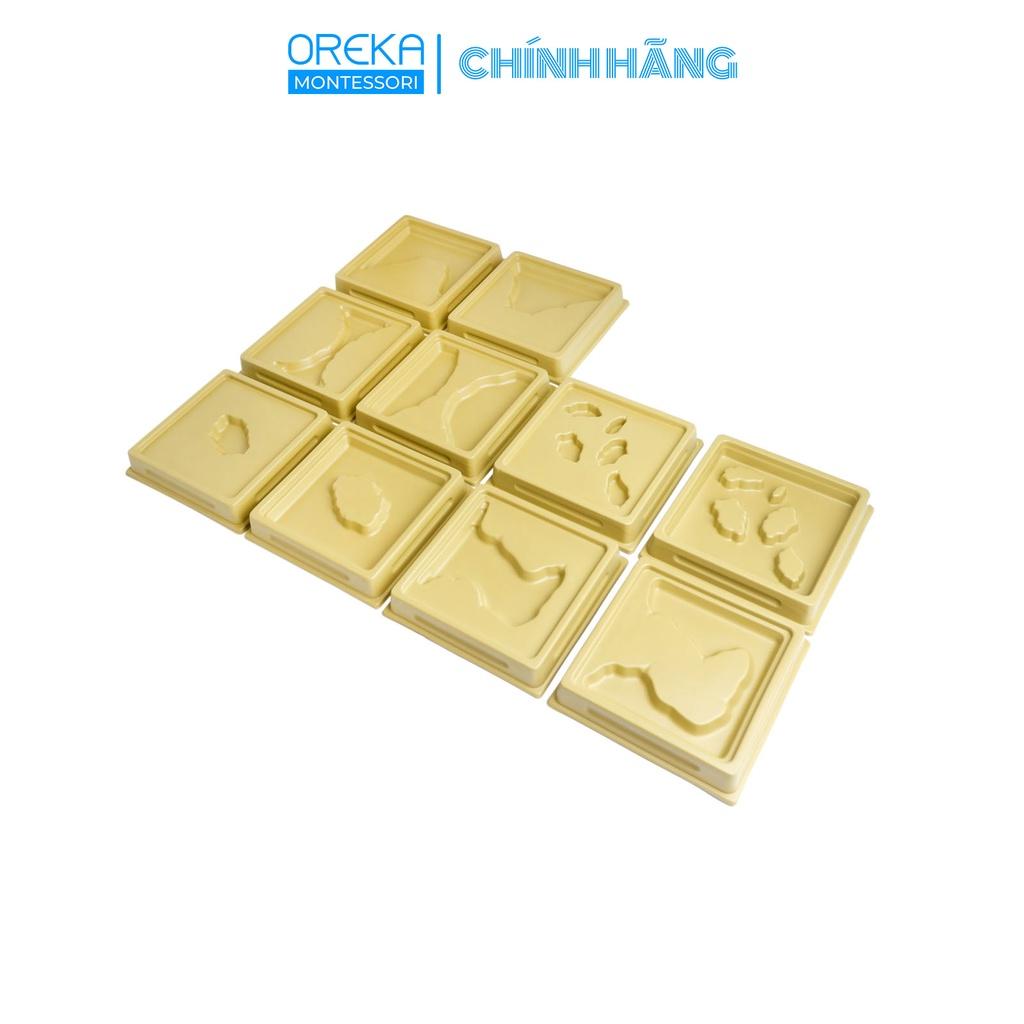 Đồ chơi trẻ em Oreka Montessori Bộ Các khay Hình thái Đất và Nước - 0720100