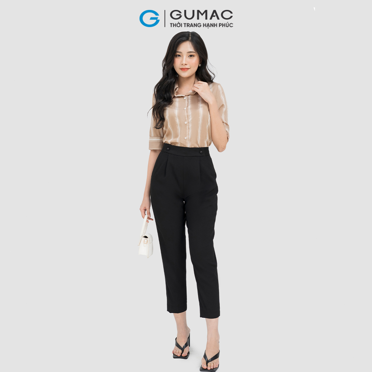 Quần baggy phối nút GUMAC QD04013