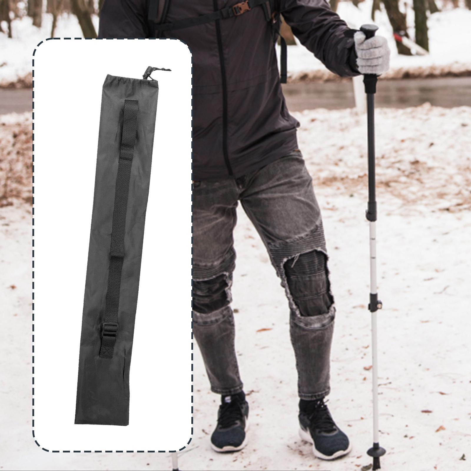Portable Carrying Bag Storage Bag Pouch for Walking Sticks Trekking Hiking Poles, Black Color