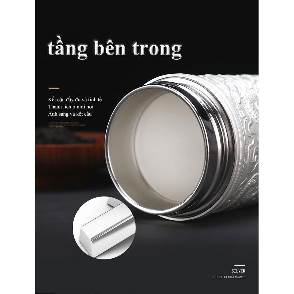 Bình Trà Cửu Long Giữ Nhiệt - Tặng Hộp Đựng Bằng Da