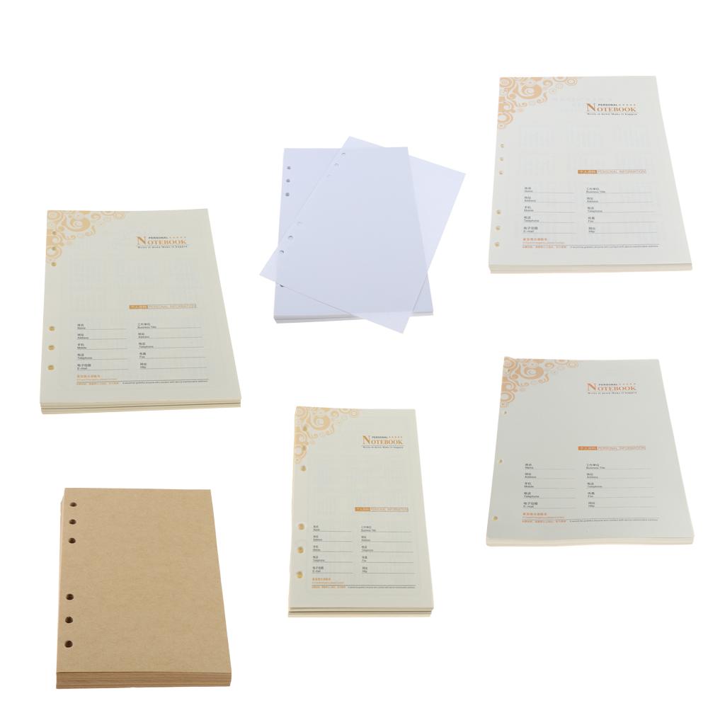 A5 Notebook Filler Paper Refillable Pages for Binder Planner 6 Holes