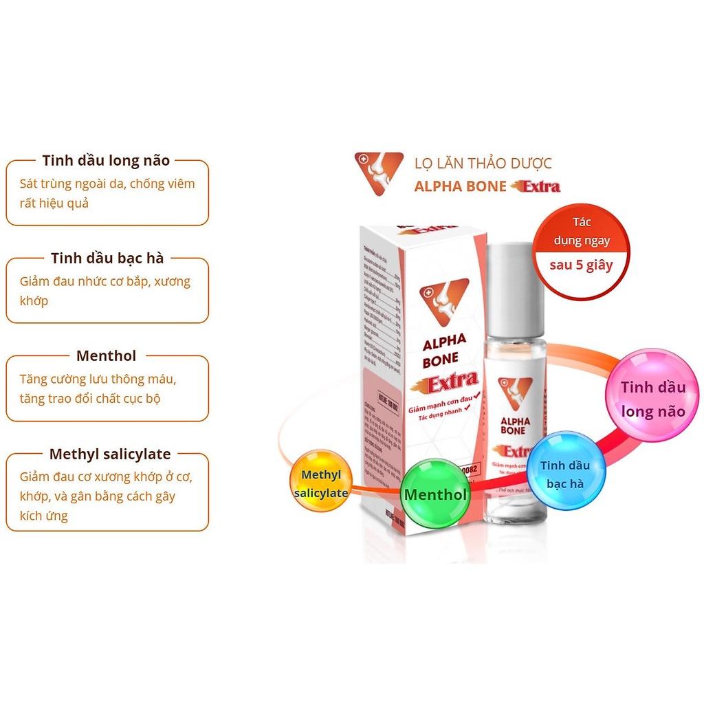 Dầu xoa bóp xương khớp Alphabone Extra tăng cường lưu thông máu, dầu lăn massage cổ vai gáy, thoát vị đĩa đệm