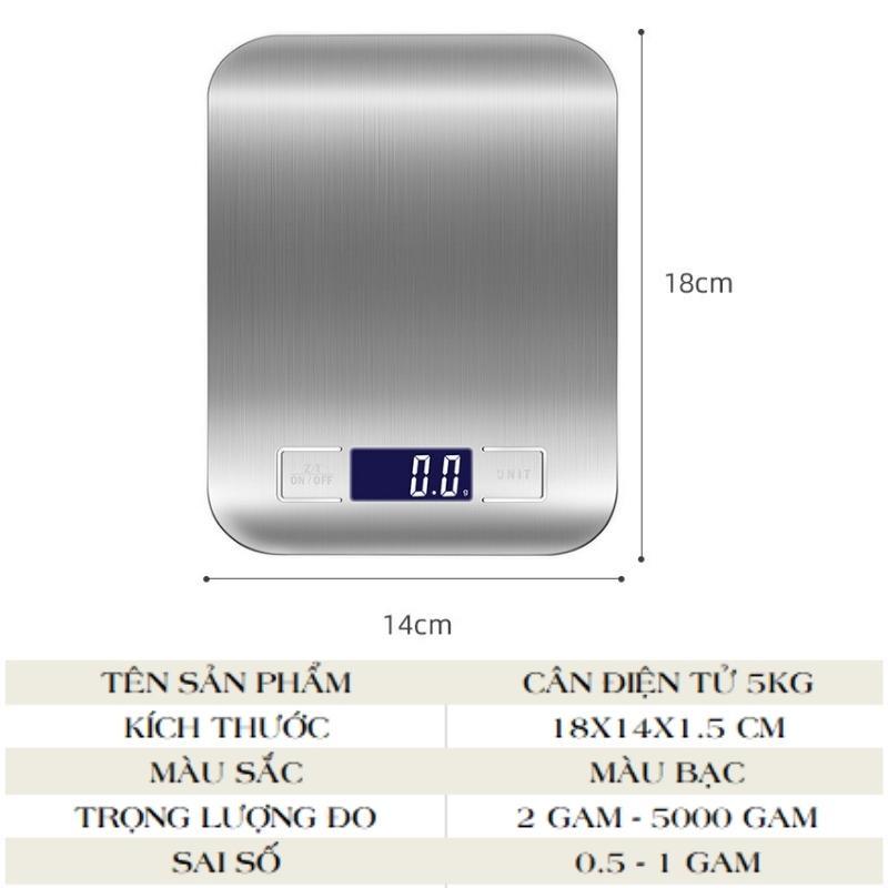 Cân điện tử nhà bếp mini cân thực phẩm Làm bánh 5kg - SCALE5KG