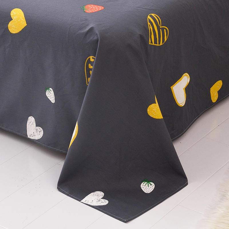 1Pc 100% Cotton Nguyên Chất Tấm Phẳng Nữ Hoàng Kích Thước Ga Gối Dùng Cho Giường Đôi Phong Cách Hoạt Hình Chăn Ga Gối Đầu Tờ