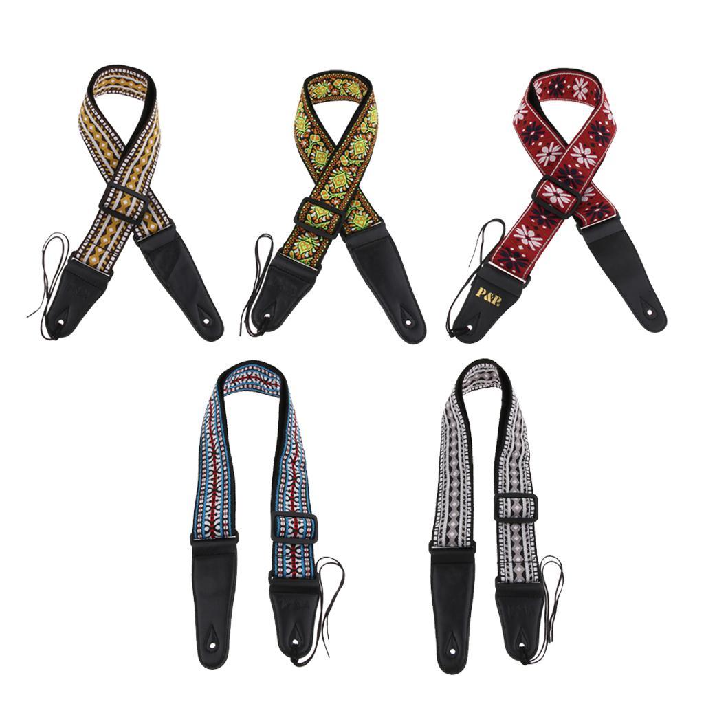 Embroidered Guitar Neck Shoulder Strap Belt for Guitar Accessory