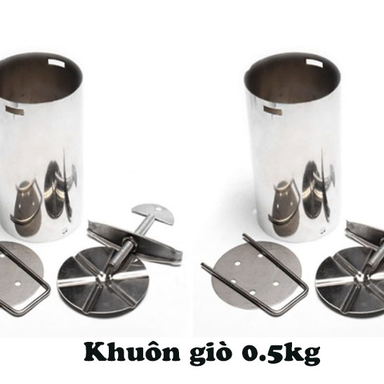 Combo 2 khuôn làm giò chả 0.5kg bằng inox 304 cao cấp không gỉ