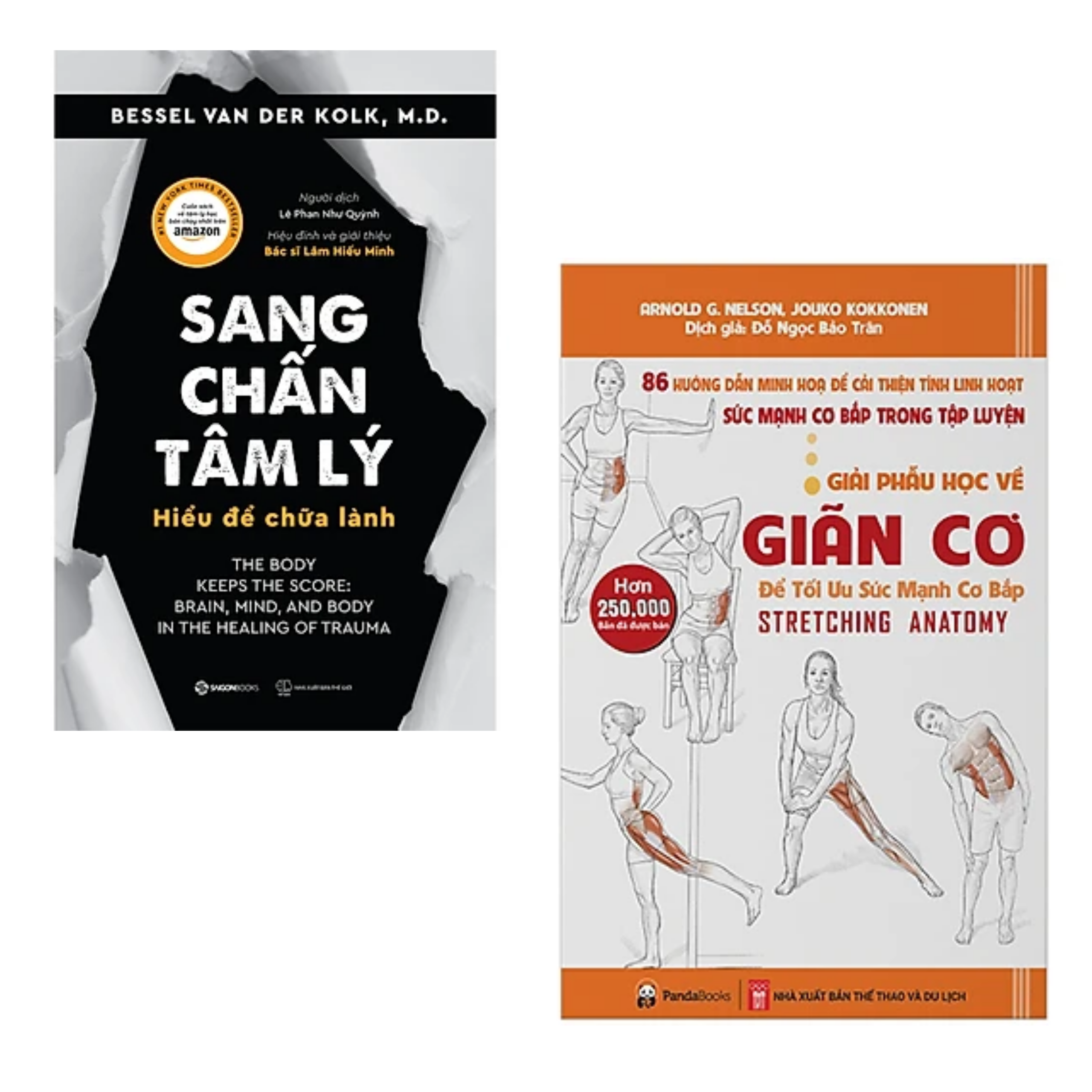 COMBO 2 cuốn sách y học: Sang Chấn Tâm Lý - Hiểu Để Chữa Lành + Giải Phẫu Học Về Giãn Cơ - Giãn Cơ Để Tối Ưu Sức Mạnh Cơ Bắp