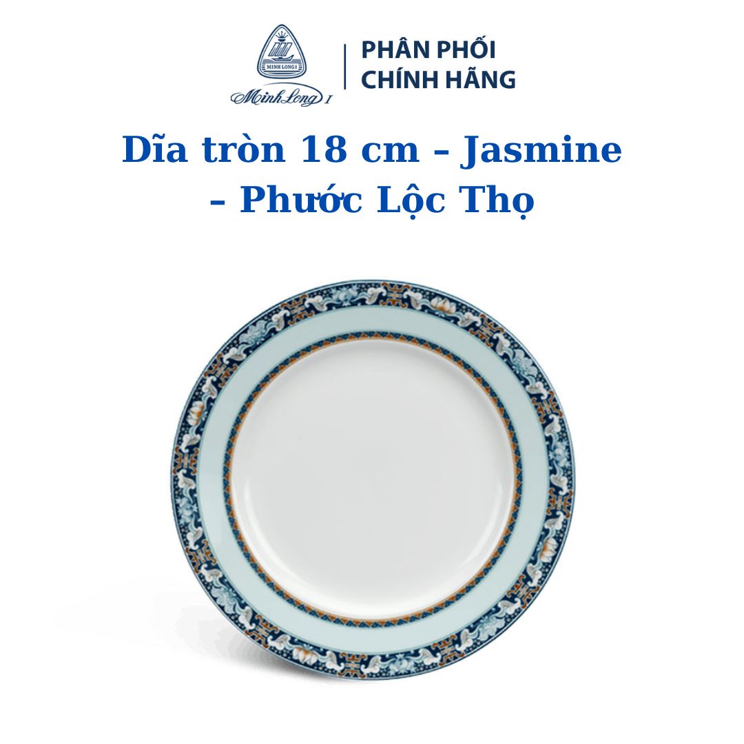 Dĩa tròn 18cm – Jasmine – Phước Lộc Thọ - Gốm sứ cao cấp Minh Long
