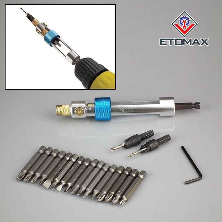 Bộ dụng cụ khoan và bắt vít hai đầu xoay thông minh