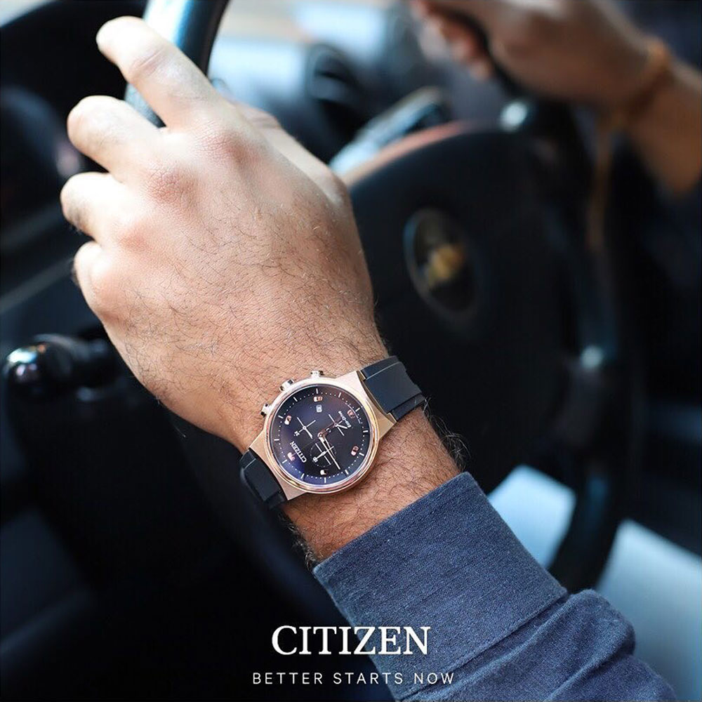 Đồng Hồ Nam Citizen Dây Cao Su AT2403-15E - Mặt Đen (Sapphire)